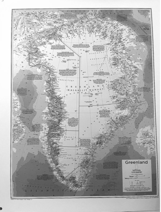 map of Greenland showing author's route from Qaqortoq to Qaanaaq